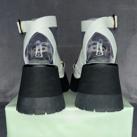 🔥🔥🔥Jeffrey Campbell White and Gold Sandals with Chunky Sole Size: 7🔥🔥🔥 - Picture 5 of 8